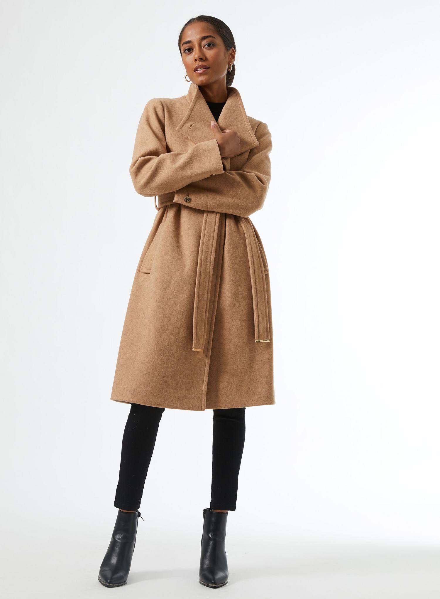 petite camel color coat